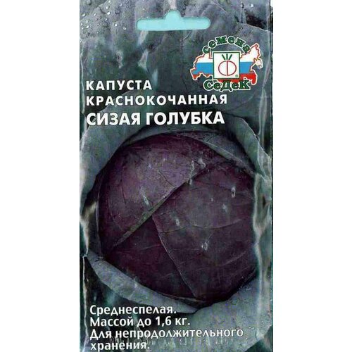 Семена Капуста к/к Сизая голубка Ср. (седек) 0,5г семена 10 упаковок капуста б к подарок 0 5г ср седек