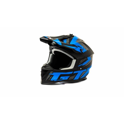 Шлем мото кроссовый GTX 633 #9 (L) BLACK/BLUE GREY