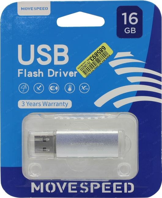 USB2.0 16GB Move Speed M3 серебро Move Speed 16GB M3 (M3-16G) - фото №9