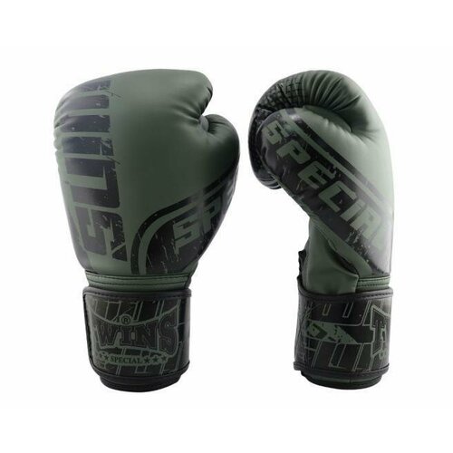 Боксерские перчатки Twins Special Range Black Olive, 12 oz, зеленый