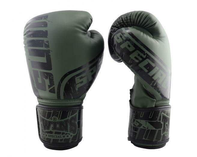 Боксерские перчатки Twins Special "Range" Black Olive, 8 oz, зеленый