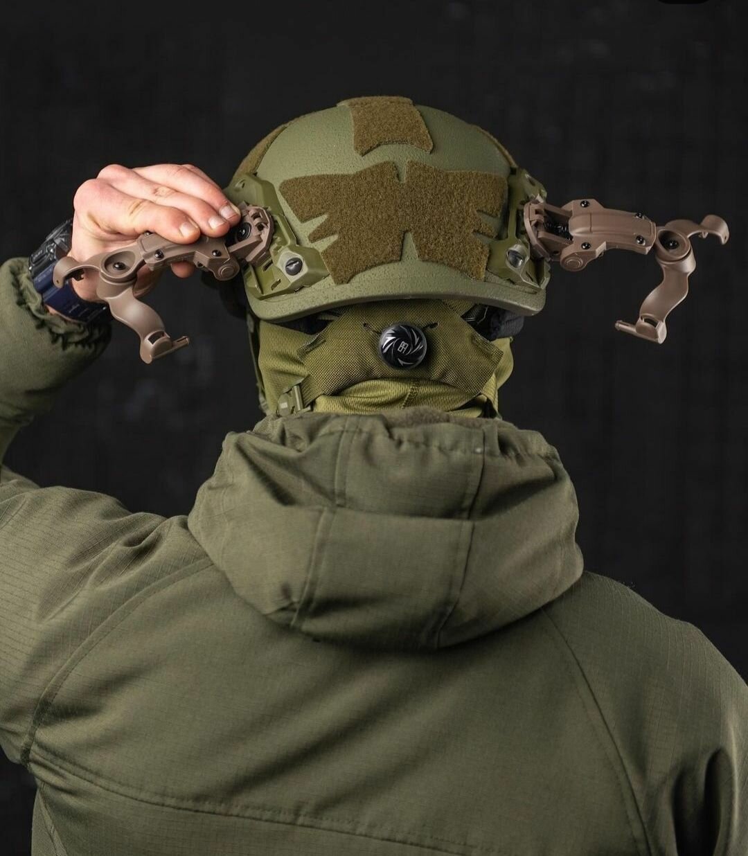 Комплект набор крепления поворотные для активных тактических наушников на шлем и каску