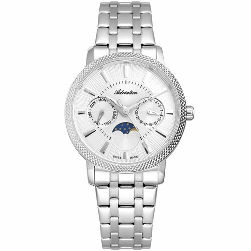 фото Наручные часы adriatica moonphase for her a3808.5113qf, серебряный