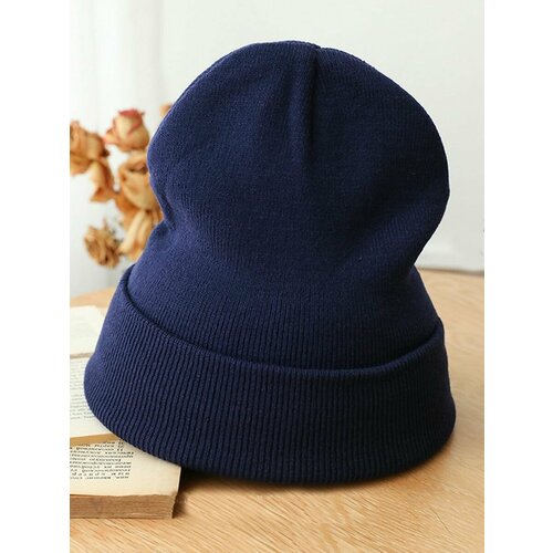 фото Шапка бини quislife, размер 52-60, синий