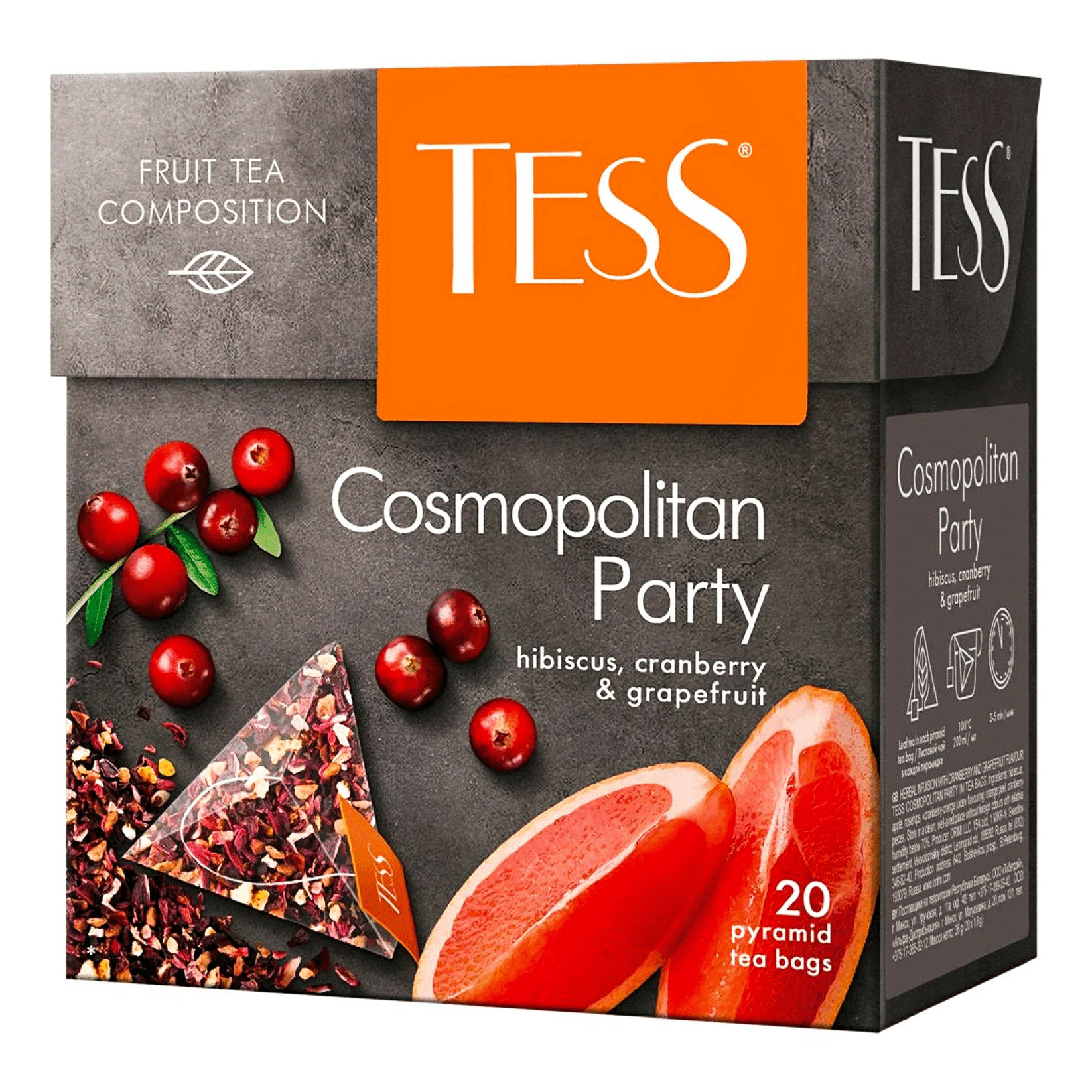 Чайный напиток красный Tess Cosmopolitan party в пирамидках, 20 шт.
