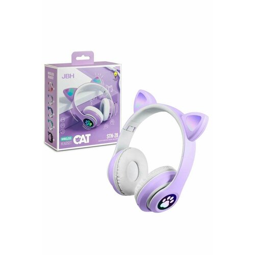 Детские беспроводные наушники с ушками кошки STN-28 Светящиеся беспроводные наушники для телефона 839₽