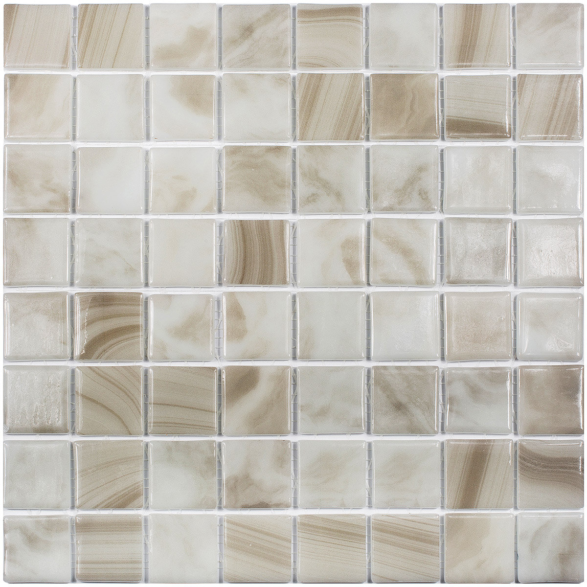 Стеклянная мозаика VIDREPUR Nature бежевая 31,7x31,7 см