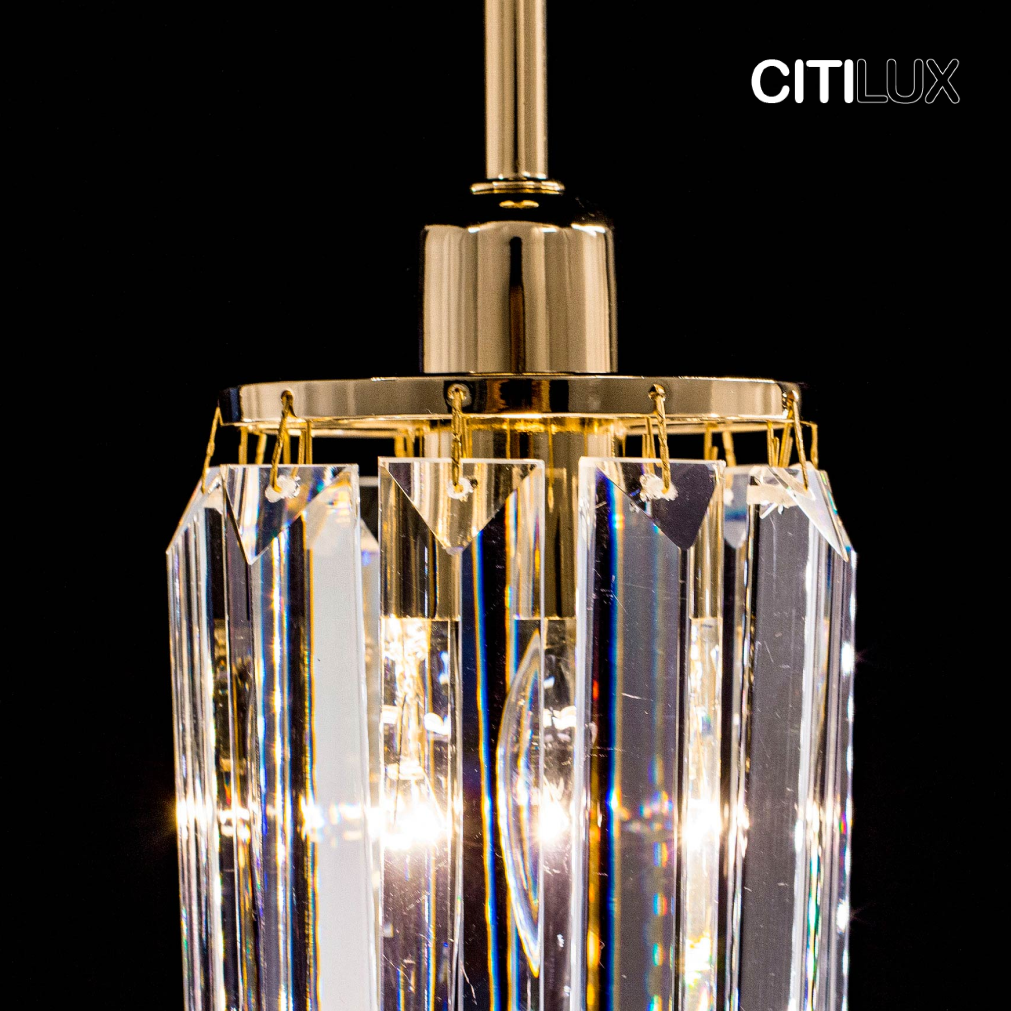 Citilux Синди CL330112 Подвесной хрустальный светильник Золото