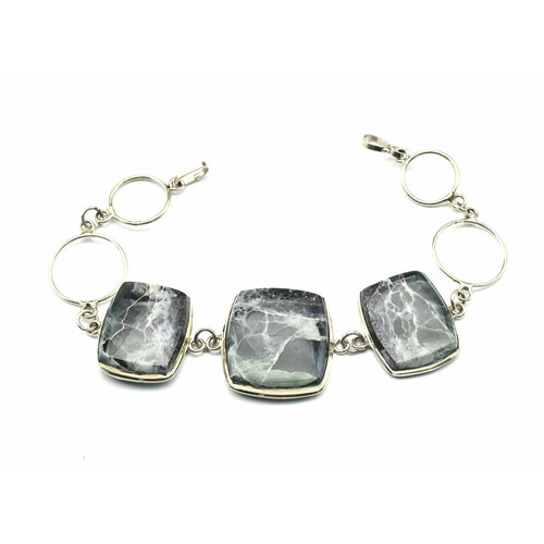 фото Браслет радуга камня, размер 20.5 см, черный, зеленый