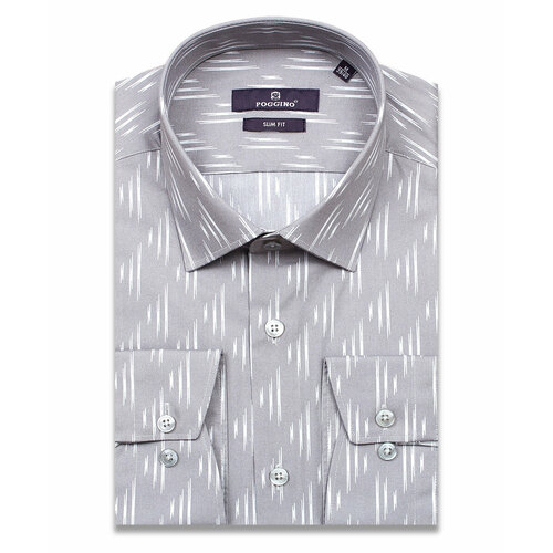 Рубашка POGGINO, размер XL (43-44 cm.), серый