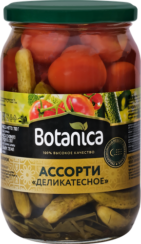 Ассорти BOTANICA Деликатесное, черри и корнишоны, 720мл