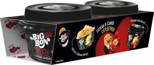 Чипсы Big Bon картофельные набор сметана с зеленью и ребрышки-гриль ...