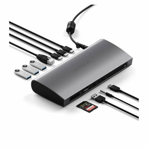 Док-станция Satechi Thunderbolt 4 15-в-1/ST-UCT4DM-EU satechi аксессуар thunderbolt 4 dock station eu space gray st uct4dm eu