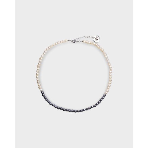 Колье 2SICK, гематит, жемчуг барочный, длина 46 см, белый