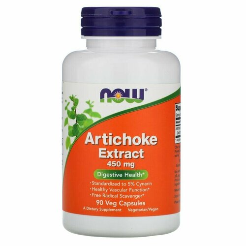 Экстракт Артишока NOW (Artichoke Extract) (капсулы массой 565 мг), NOW Foods, 90 капсул