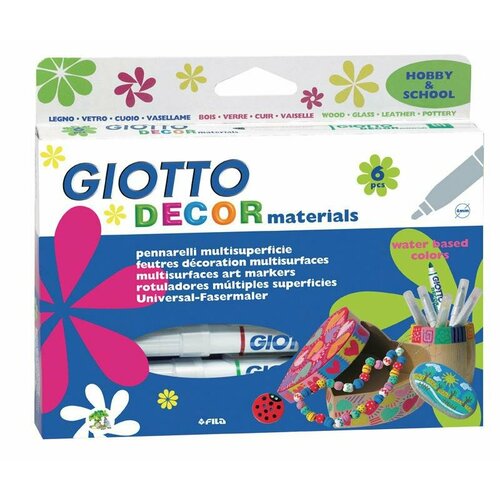 Фломастеры 6цв. д/декор. GIOTTO DECOR MATERIALS