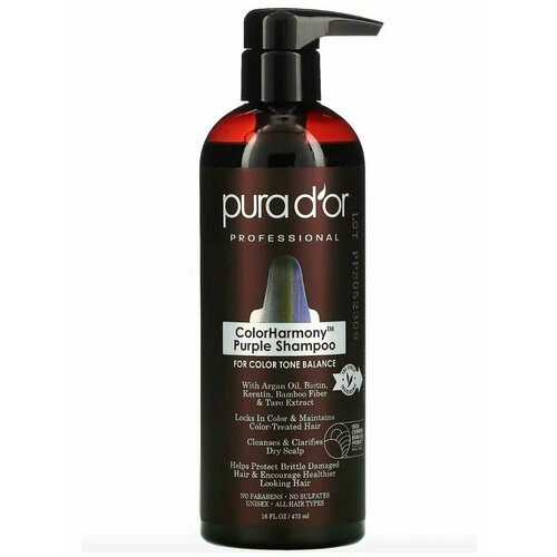 PURA D'OR, шампунь с биотином для блондинок, 473 мл