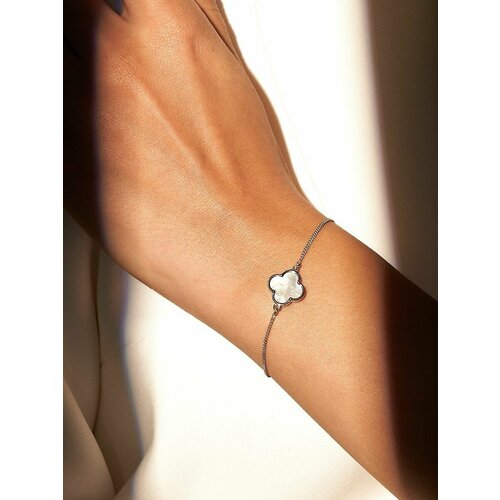 Браслет-цепочка SKAZKA Natali Romanovoi серебро 925 проба родирование перламутр длина 17 см белыйсеребристый 2590₽