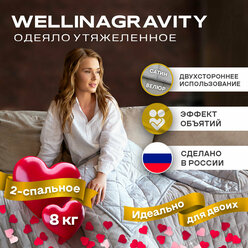 Утяжеленное одеяло WELLINAGRAVITY 172x205 см. серое велюр 8 кг. / Сенсорное одеяло WELLINAGRAVITY 172 x 205 см. 8 кг. (цвет серый, ткань велюр)