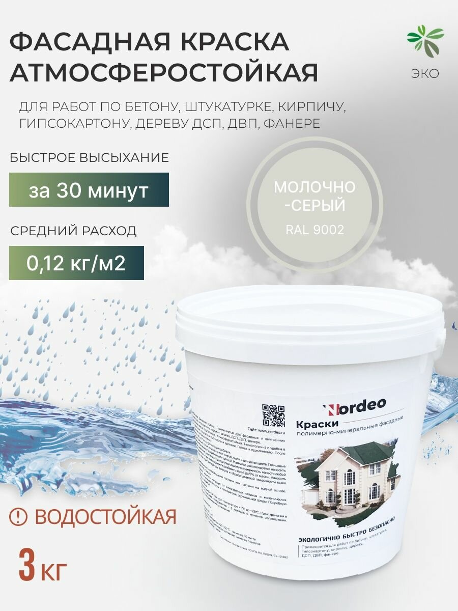 фото Краски водно-дисперсионные Nordeo серый