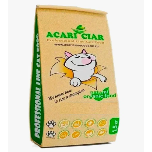 Acari Ciar Сухой корм для кошек Vet A’CAT Holistic Gastro Duck при проблемах с ЖКТ, утка, 1,5 кг (мини)