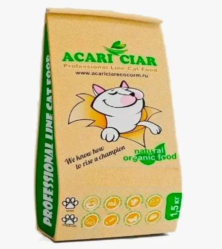 Acari Ciar Сухой корм для кошек Vet A’CAT Holistic Gastro Fish при проблемах с ЖКТ, рыба, 1,5 кг (мини)