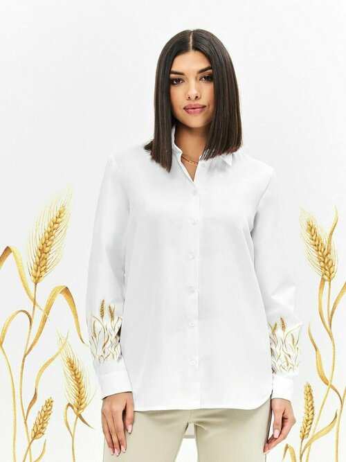 Блуза , размер 54, белый