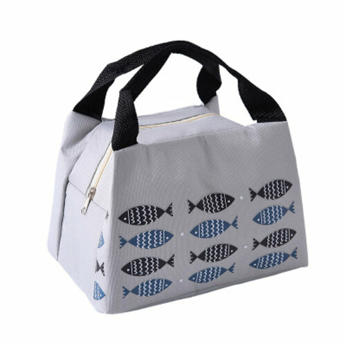 фото Сумка холодильник, термосумка для ланч бокса светло серая pro100 товаров
