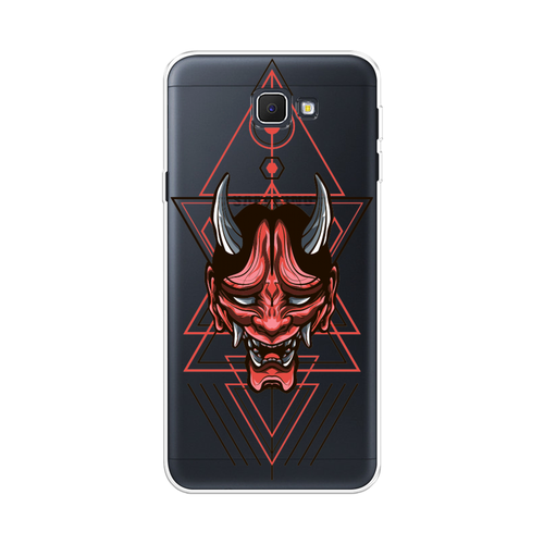 Силиконовый чехол на Samsung Galaxy J5 Prime 2016 / Самсунг Галакси J5 Prime 2016 Hanya Oni mask, прозрачный