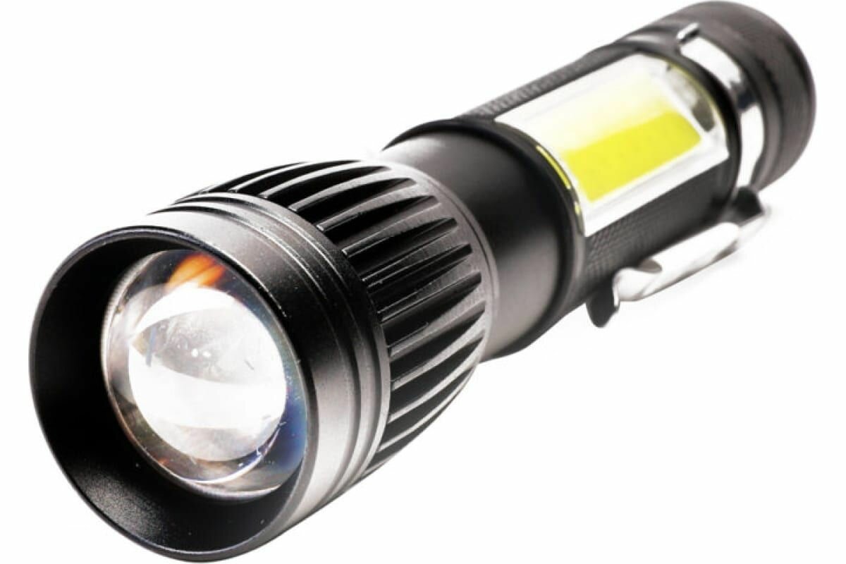 Фонарь акк Ultraflash LED5333 4В, черн, LED+COB, 3 Вт, фокус, 4 реж, USB, бокс са