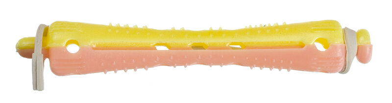 Бигуди для холодной завивки с круглой резинкой Розово-желтые Dewal Professional 70 мм*7 мм - фото №9