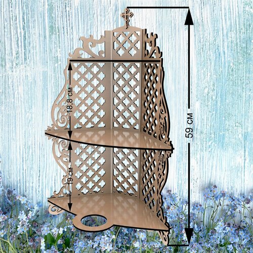 Иконостас угловой - полка под иконы 59 см