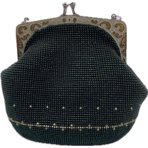 Сумка Королевство Птички & Бабочки, фактура рельефная, зернистая, зеленый