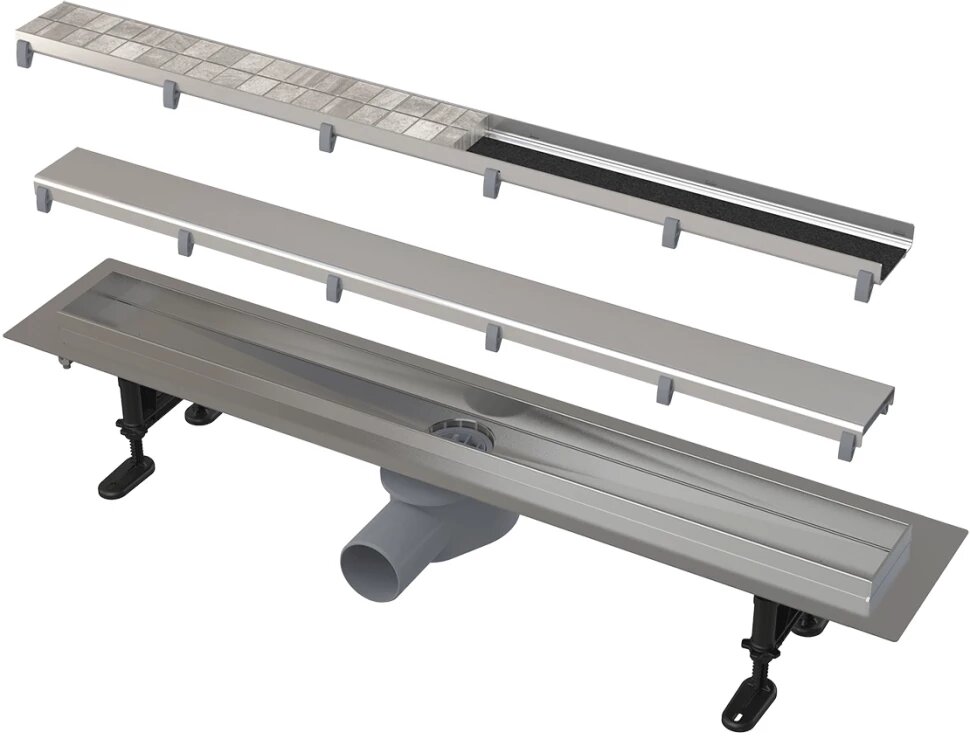 Душевой трап (лоток) AlcaPlast APZ13-Double9 APZ13-DOUBLE9-950 944 см с решеткой 2 в 1 под плитку хром