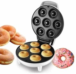 Электрическая, антипригарная машина для выпечки пончиков, "пончик-мейкер" от "DSP", которая может радовать вас вкусными пончикиками прямо у вас дома. С защитой от перегрева, антипригарное покрытие. Уведомляет вас при готовности.