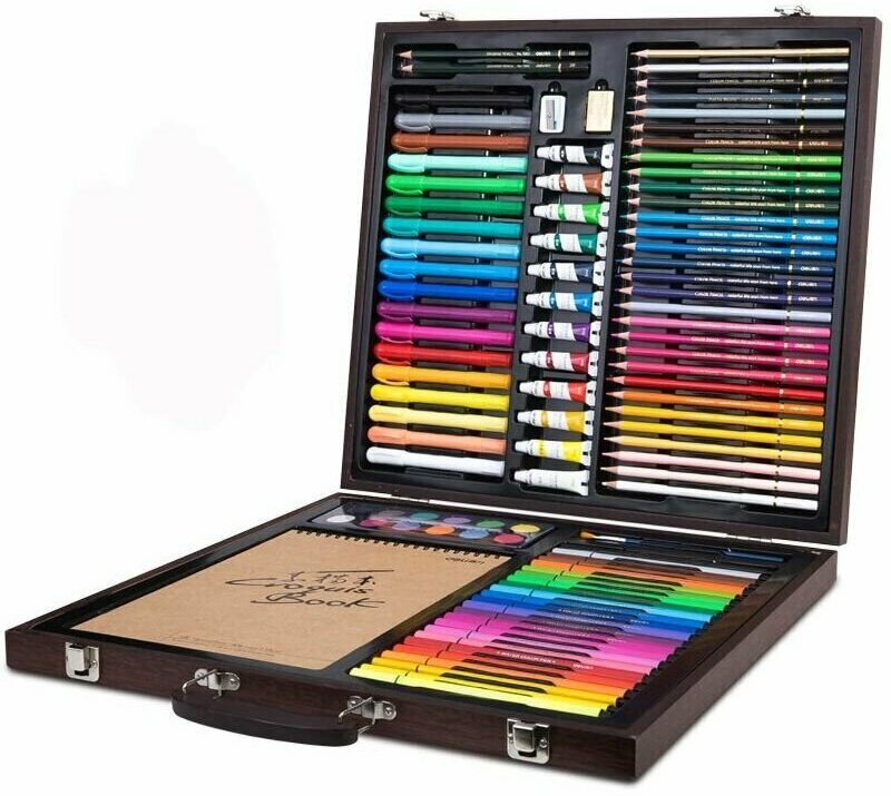 Deli набор для рисования Painting Set Wooden Box разноцветный 103 шт.