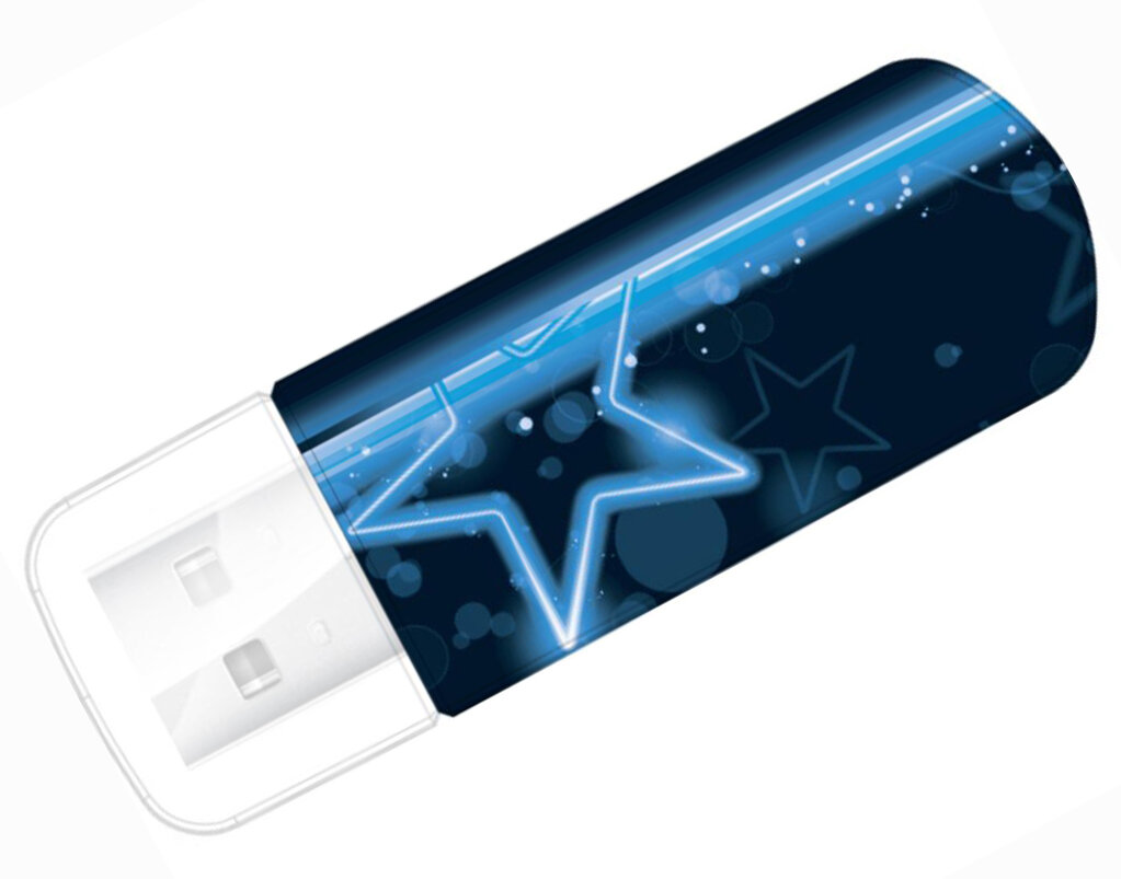 Накопитель Verbatim USB 2.0 16GB Mini Neon Edition Blue