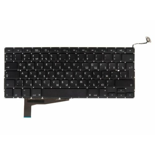 клавиатура для ноутбуков apple unibody macbook pro 15 a1286 mb470 mb471 ru black Keyboard / Клавиатура MacBook Pro 15 Unibody A1286 2008 Г-образный Enter RUS РСТ