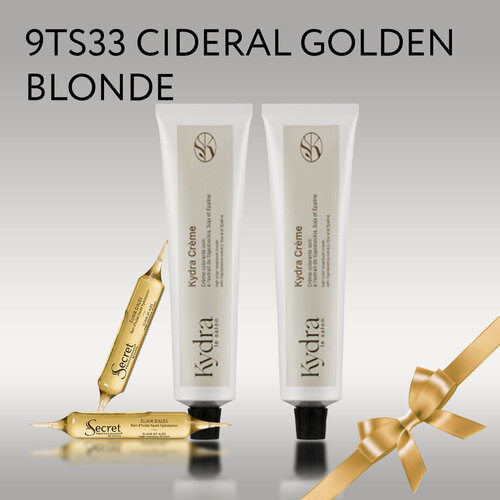 Изображение товара KYDRA: Краска 9TS33 CIDERAL GOLDEN BLONDE Kydracreme 2 шт, Ампулы в ассортименте 2 ампулы по 10мл, Подарок