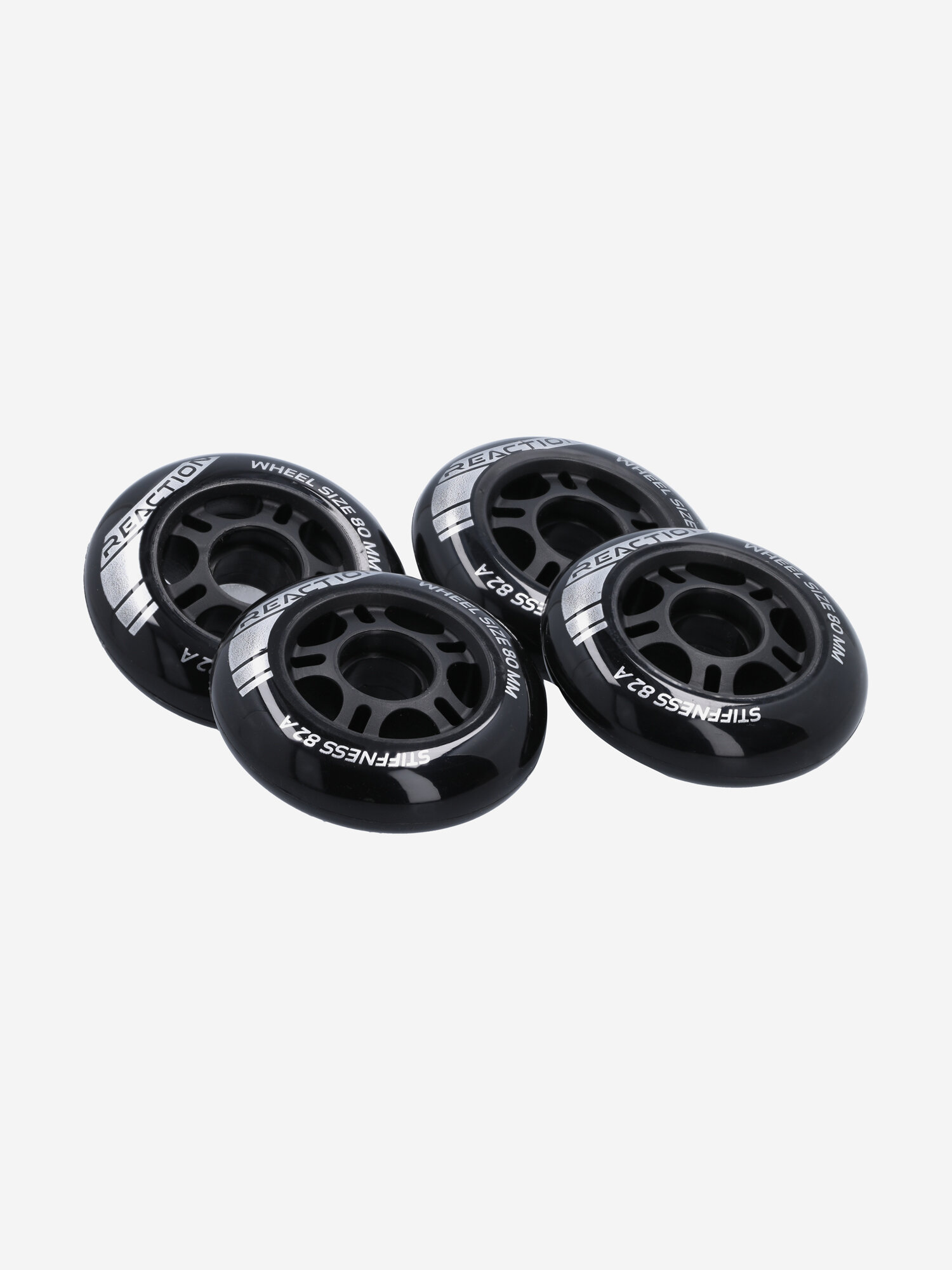 Набор колес для роликов Reaction 80 мм, 82А, 4 шт. Черный; RUS: Без размера, Ориг: One size