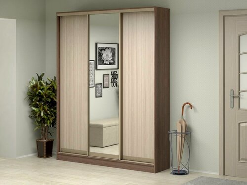 Изображение товара Шкаф-купе Антонио-3 Ясень шимо для одежды с зеркалом трехдверный 200*270*70