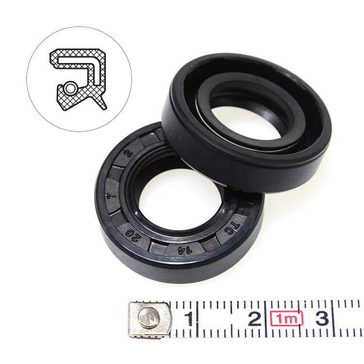 Манжета армированная (Сальник) 14х26х7 (тип 2 / TC) 70NBR (упаковка 2 шт.)