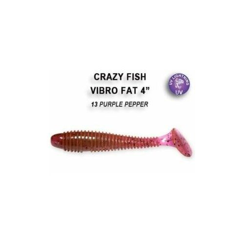 Приманка силиконовая Crazy Fish Vibro Fat 4" 10cм, 14-100-13-6