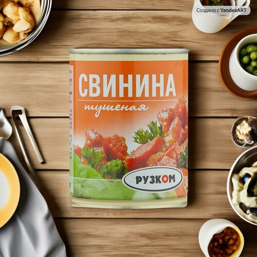 Свинина тушеная "Рузком" Высший сорт Литография 338гр. 3 шт.