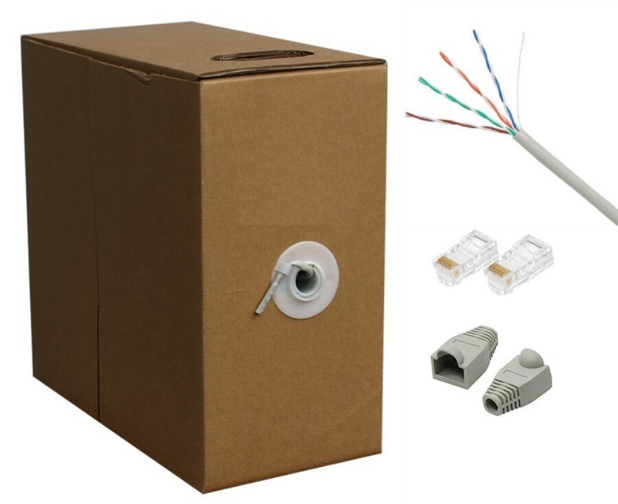 фото Кабель витая пара CADENA UTP4-CAT5E PL CU (медь) 4х2х24AWG / Серый - 305м