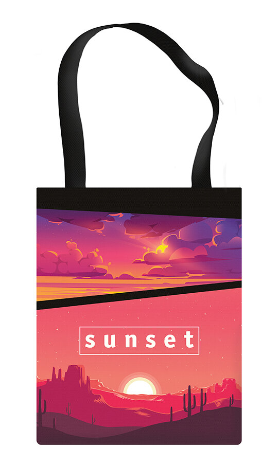 фото Сумка шоппер СШР-2 Закат на молнии с карманом пчелка (жен)