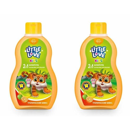 Little love Детский шампунь бальзам для волос 2 в 1 Тропический микс 400 мл 2 шт 631₽