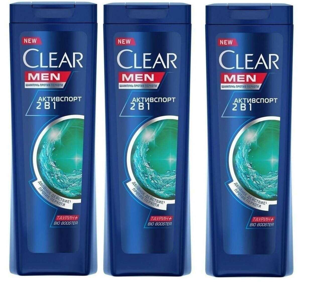 Clear Шампунь Men 2в1 Активспорт, 400 мл, 3 уп