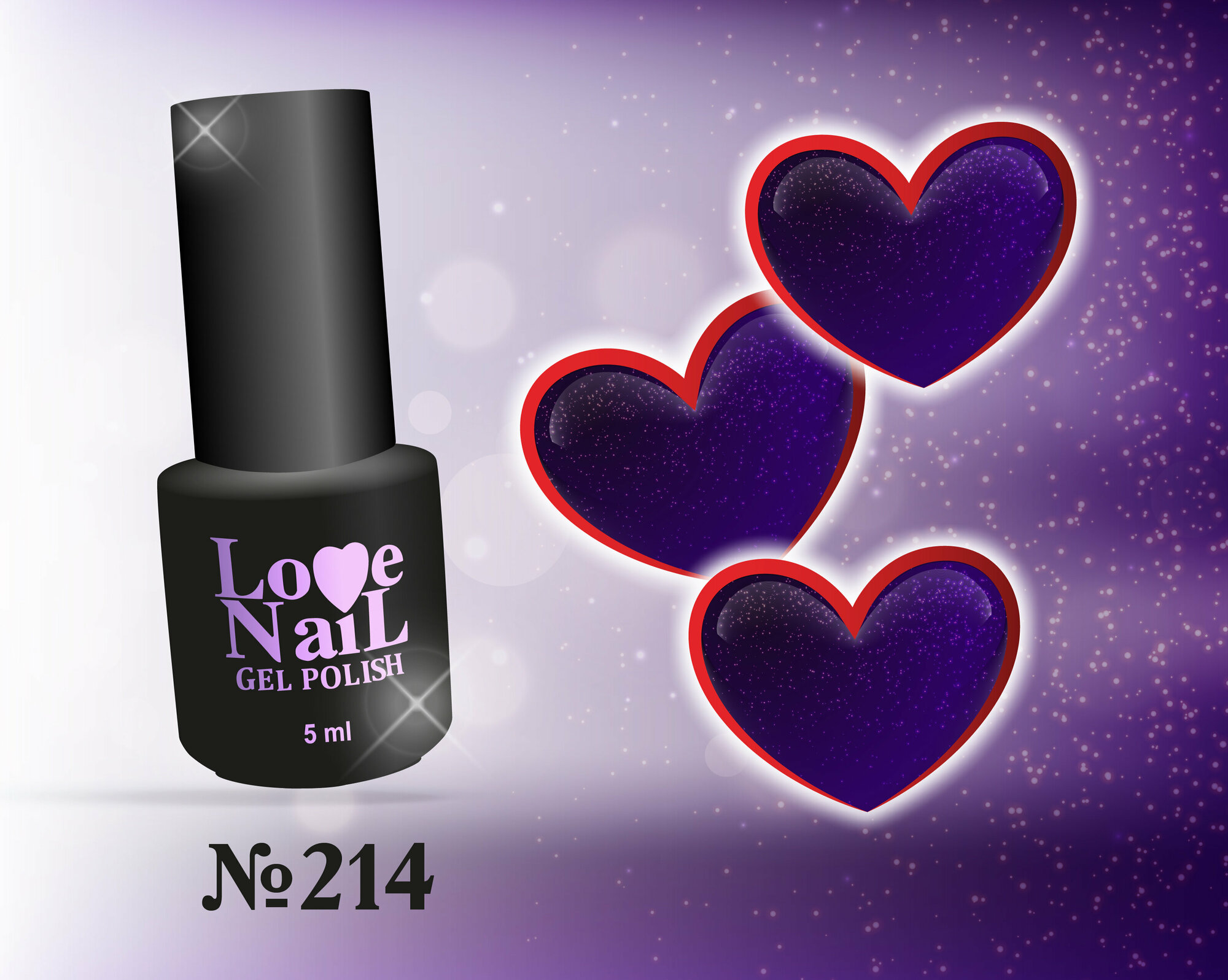 214 LoVe Nail гель лак класса премиум 5 мл.