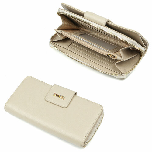 фото Кошелек fabretti q01d-192, фактура зернистая, бежевый